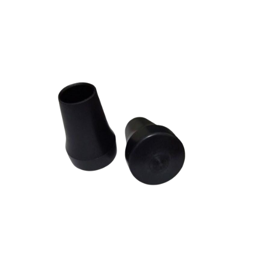 Scarpetta cavalletto Vespa PX in gomma nera, foro interno da 22 mm, vista del profilo conico
