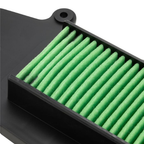 Dettaglio dell'elemento filtrante verde a pieghe del filtro aria Piaggio 1A005015 per Liberty