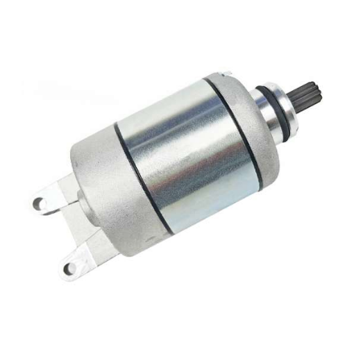 Motorino avviamento Piaggio 1A011611R dal lato opposto: corpo in acciaio e staffa a due fori
