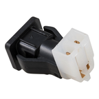 Spia luci Piaggio 213417 dal retro: corpo nero, clip di aggancio e connettore bianco a lame