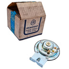 Clacson originale Piaggio 234365 accanto alla scatola Piaggio Ricambi Originali Made in Italy