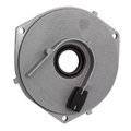 Coperchio distribuzione completo originale Piaggio 478324 in alluminio con paraolio e pattino guida catena montati, per motori 4T 50-125 Liberty, Zip, Fly e Vespa