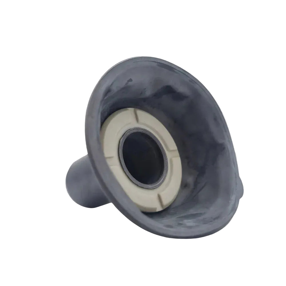 Membrana carburatore Piaggio 478560 vista dall'interno, con boccola di guida in plastica e anello metallico