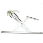 Alzavetro manuale anteriore sinistro originale Piaggio 56581R per Porter e Quargo - gruppo completo con settore dentato, bracci a forbice e guida inferiore