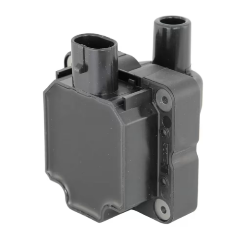 Bobina Piaggio 58120R di lato, con la flangia di fissaggio a quattro fori e occhielli metallici