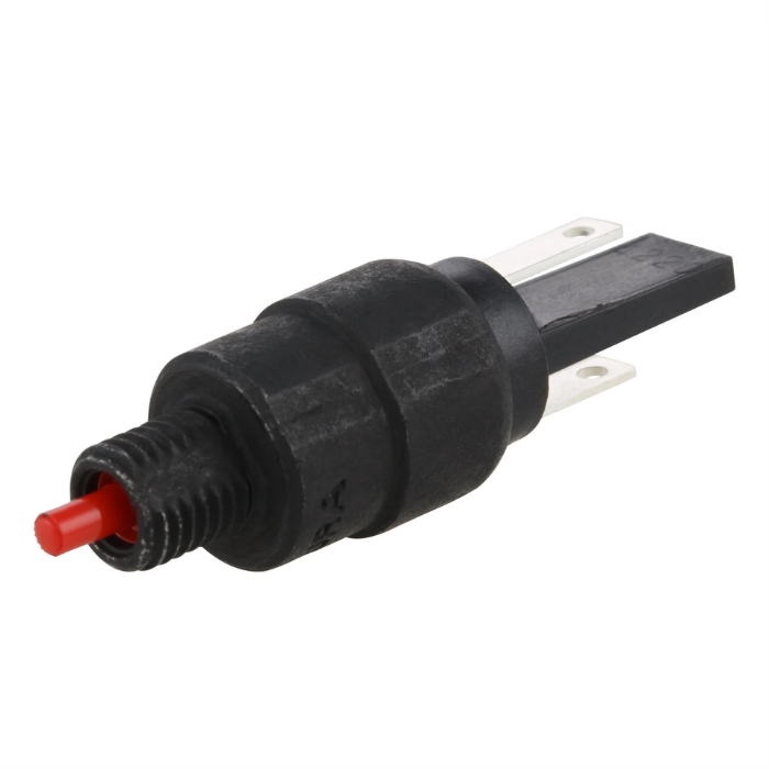 Piaggio 642032 interruttore stop a leva originale, vista frontale sul pistoncino rosso