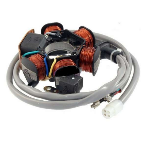 Statore 6 bobine con pick-up originale Piaggio 830294, cablaggio lungo con connettore bianco a 3 vie, per Zip, Typhoon, NRG, Liberty 2T, Gilera Runner e Vespa ET2