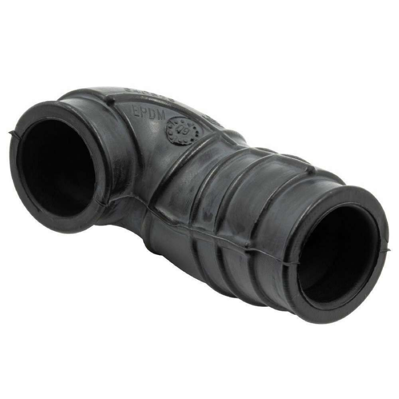 Tubo testa-termostato Piaggio 840826 in gomma EPDM nera, con marcatura EPDM stampata sul corpo