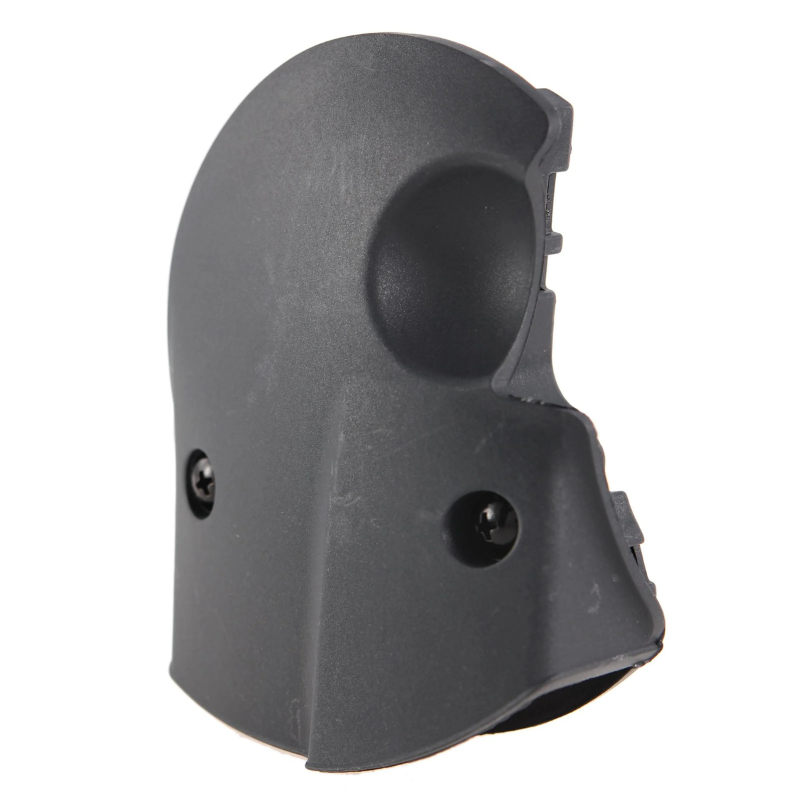 Coperchio raffreddamento Piaggio 842090 in plastica grigio scuro, vista laterale con i fori di fissaggio