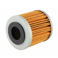 Filtro olio a cartuccia originale Piaggio 880887: elemento filtrante in carta plissettata arancione con testine bianche, per Beverly 350 e 400, MP3 400 e Aprilia SR GT 400