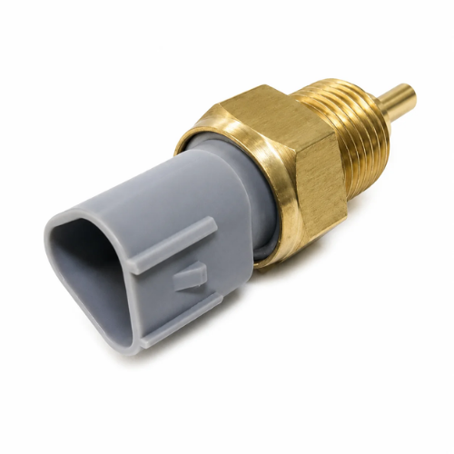 Sensore temperatura liquido refrigerante originale Piaggio 8942287102000, corpo esagonale in ottone con puntale filettato e connettore grigio a due vie, per Porter 1300 16V