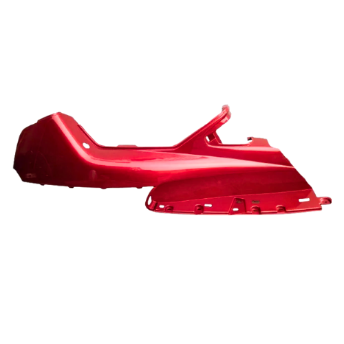 Fiancata superiore destra Piaggio 928604 rosso 892 per Hexagon 125 e 150, vista esterna del lato a vista