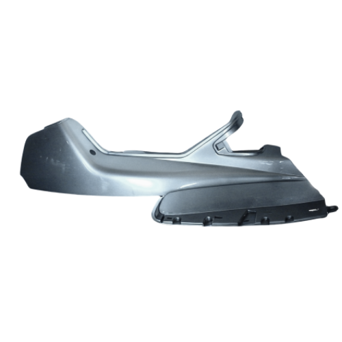 Fiancata superiore sinistra Piaggio 928695 grigio 729 scuro metallizzato per Hexagon 125 e 150, vista di tre quarti