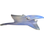 Fiancata destra Piaggio CM0050015095 per Skipper 125 e 150, dettaglio degli attacchi e dei fori di fissaggio