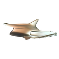 Fiancata destra Piaggio CM0050015095 grigio 729 metallizzato per Skipper 125 e 150, vista esterna