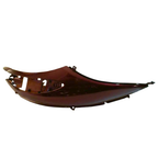 Fiancata posteriore sinistra Piaggio CM02470100RR rosso 849/A per Beverly 400 ie Tourer - vista laterale con sedi di fissaggio e aperture
