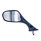 Specchietto retrovisore sinistro Piaggio CM060207 per Hexagon: corpo nero, vetro trapezoidale e perno filettato con rosetta alla base