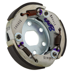 Frizione centrifuga completa originale Piaggio CM1002025 per scooter 50 2T e 4T, vista delle tre masse