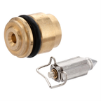Sede in ottone filettata del carburatore Piaggio CM102203 con O-ring, vista frontale del foro calibrato