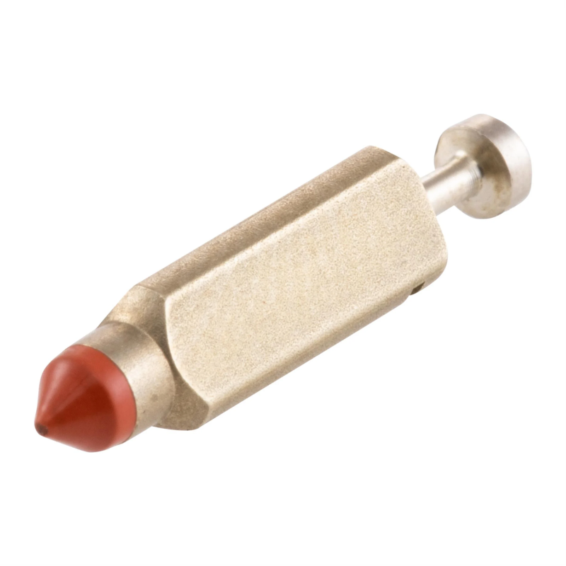 Spillo galleggiante originale Piaggio CM128501 con corpo esagonale color ottone e punta arancione