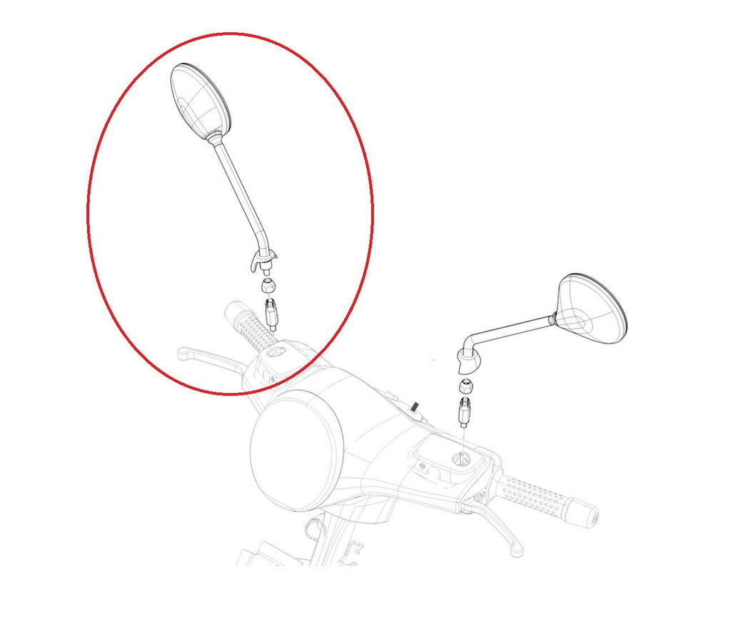 Specchietto destro Piaggio CM261902 cromato tondo omologato E per Vespa Elettrica