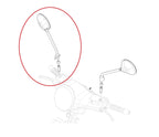 Specchietto destro Piaggio CM261902 cromato tondo omologato E per Vespa Elettrica