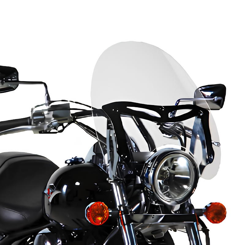 Schermo universale trasparente Kappa A39K 73 x 59 cm su moto custom, attacchi neri non inclusi, foto del prodotto