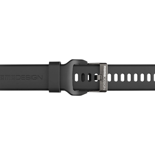 Cinturino in silicone nero e fibbia dello smartwatch Momo Design Stealth