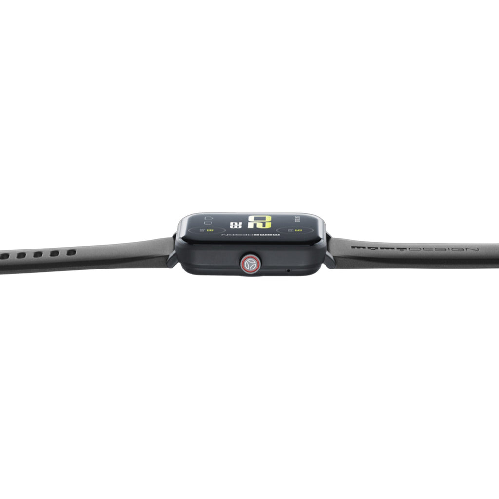 Smartwatch Momo Design Stealth, profilo laterale con cassa in alluminio satinato