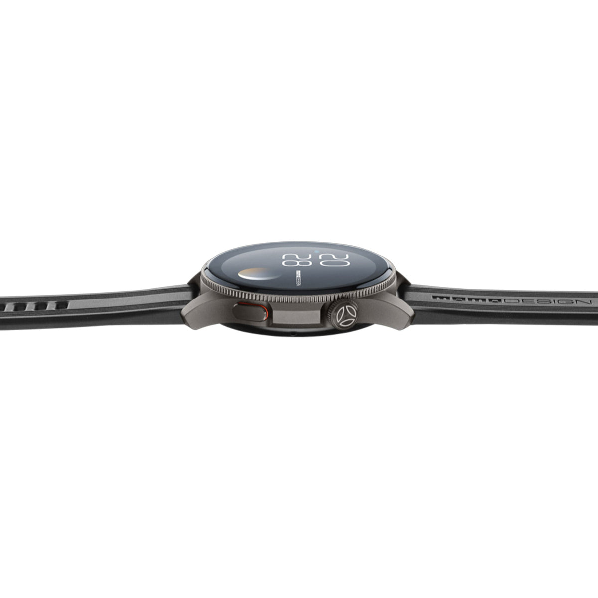Smartwatch Momo Design ZERO, profilo laterale con cassa in alluminio satinato