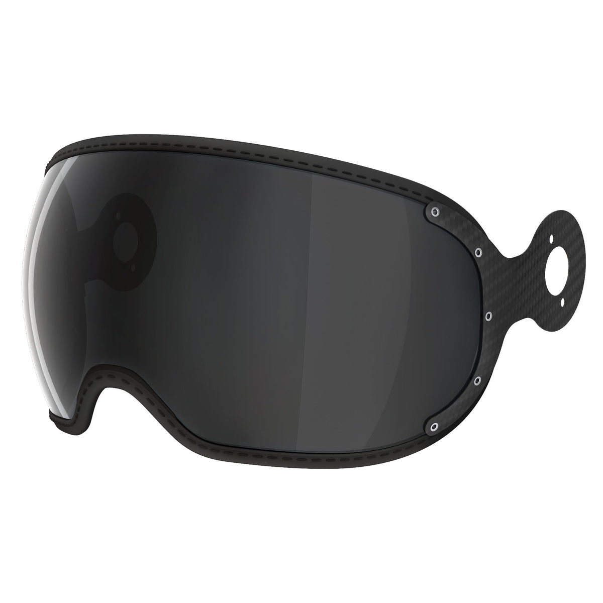 Visiera fumé 80% di ricambio originale Momo Design FGTR EVO/Classic E2206 con forchette in fibra di carbonio e bordo cucito